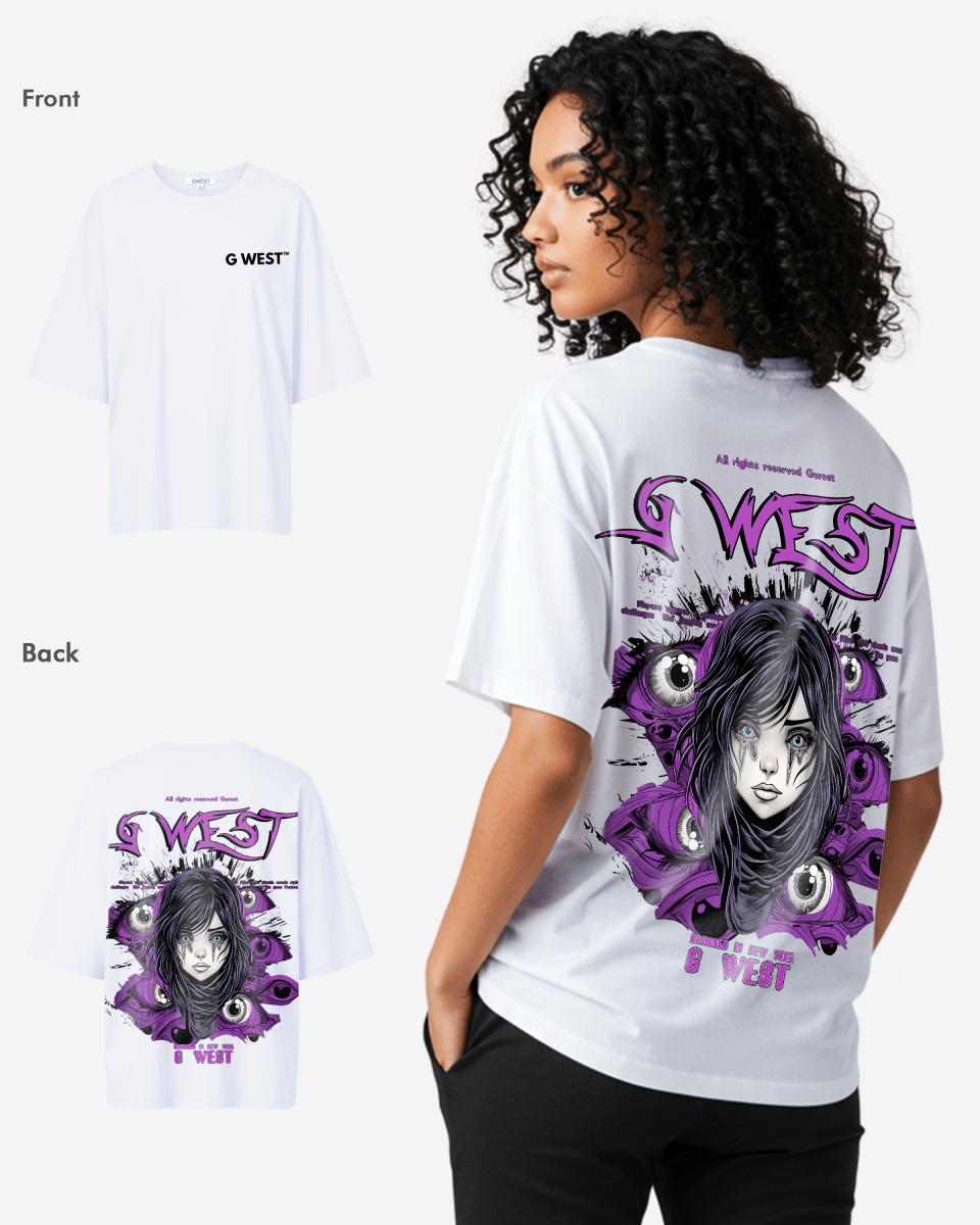 G West Oversized Purple Eye Tee - WOMEN - G West