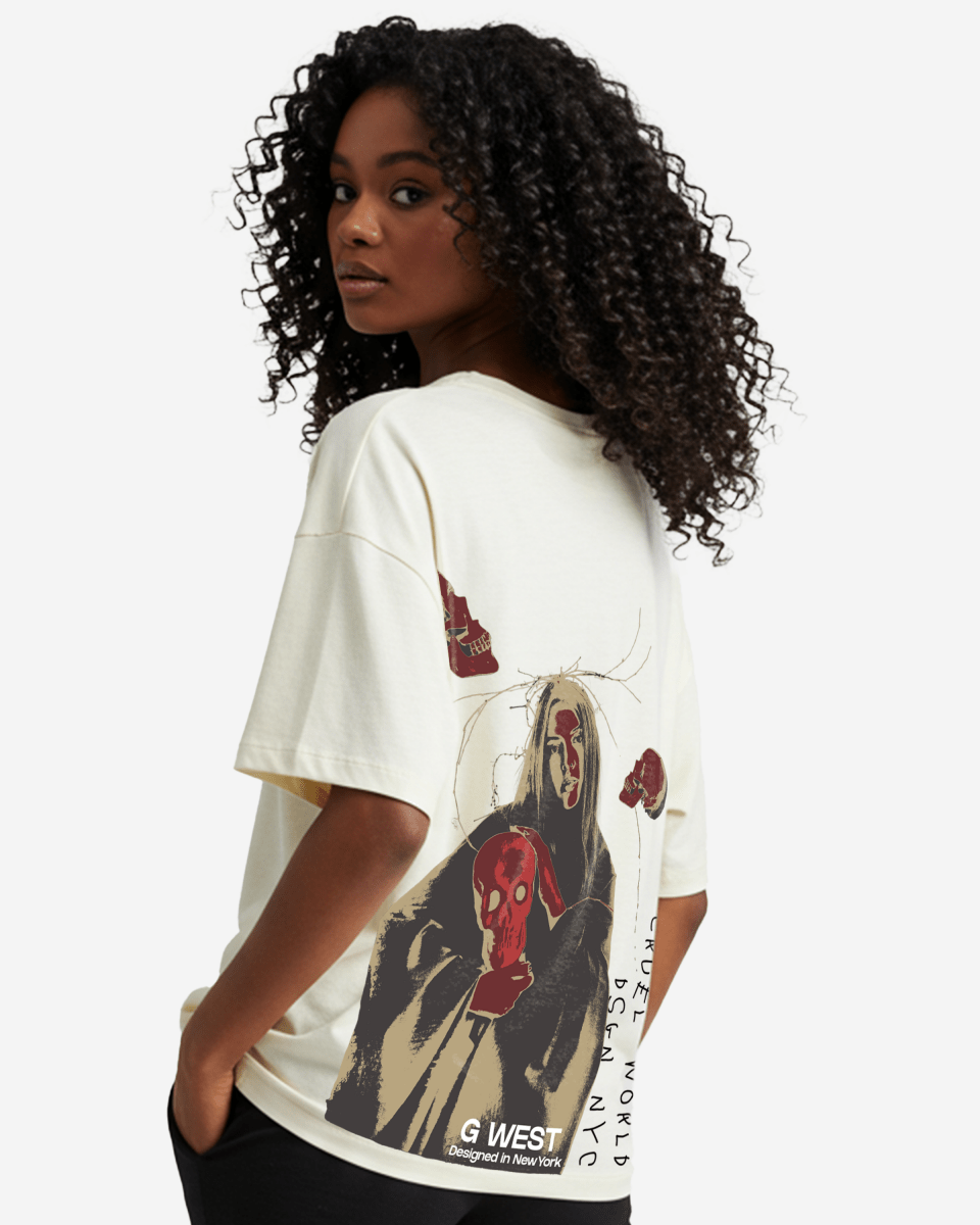 G West Oversized Red Skull Tee - Women - G West