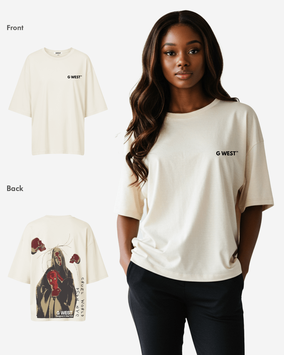 G West Oversized Red Skull Tee - Women - G West