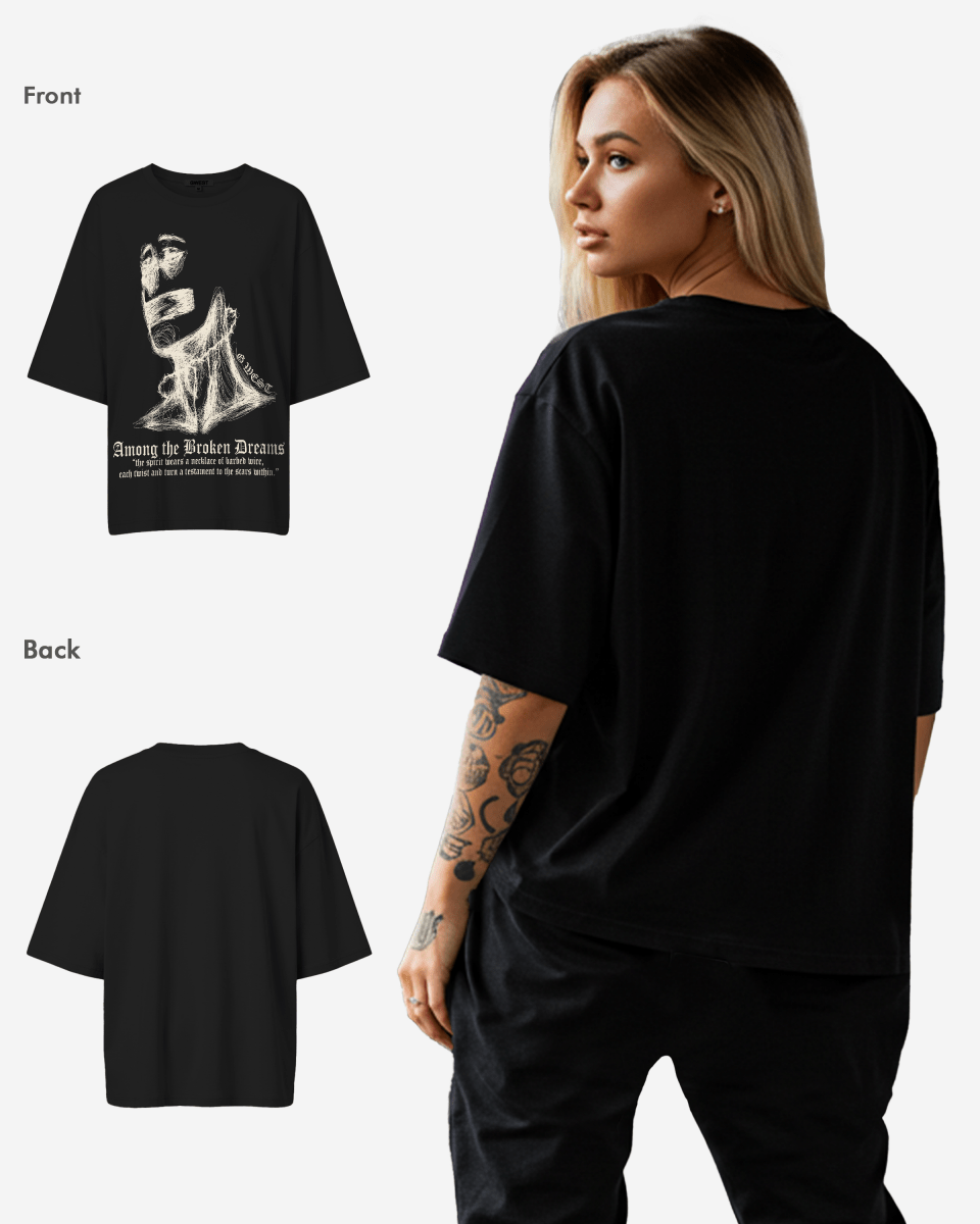 G West Oversized Sinner Black Tee - WOMEN - G West