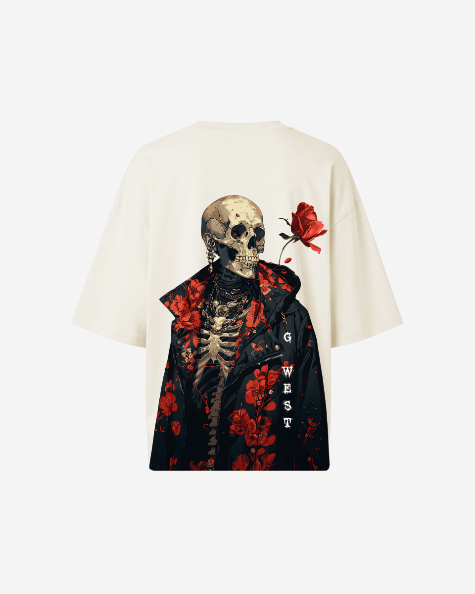 G West Oversized Skull & Rose T Shirt - WOMEN - G West