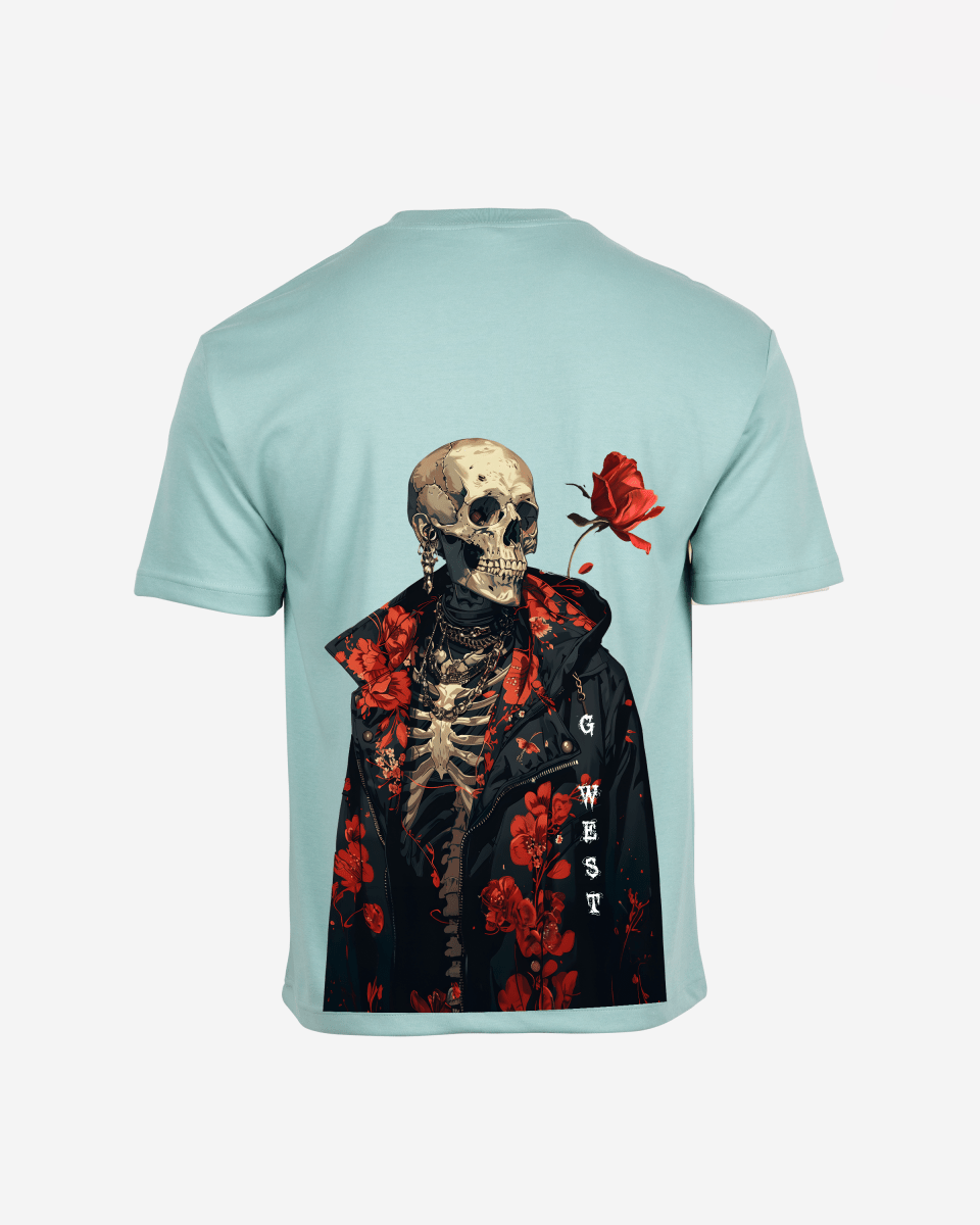 G West Oversized Skull & Rose T Shirt - G West