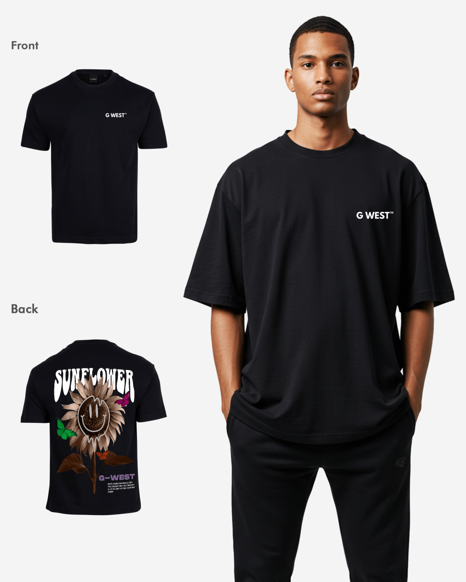 G West Oversized Sunflower Life Style T Shirt - G West