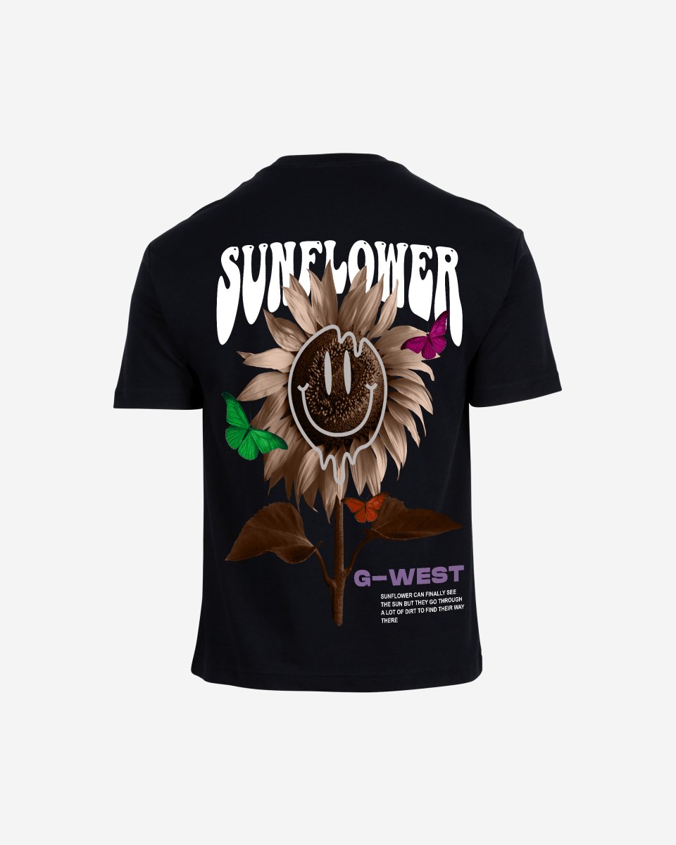 G West Oversized Sunflower Life Style T Shirt - G West