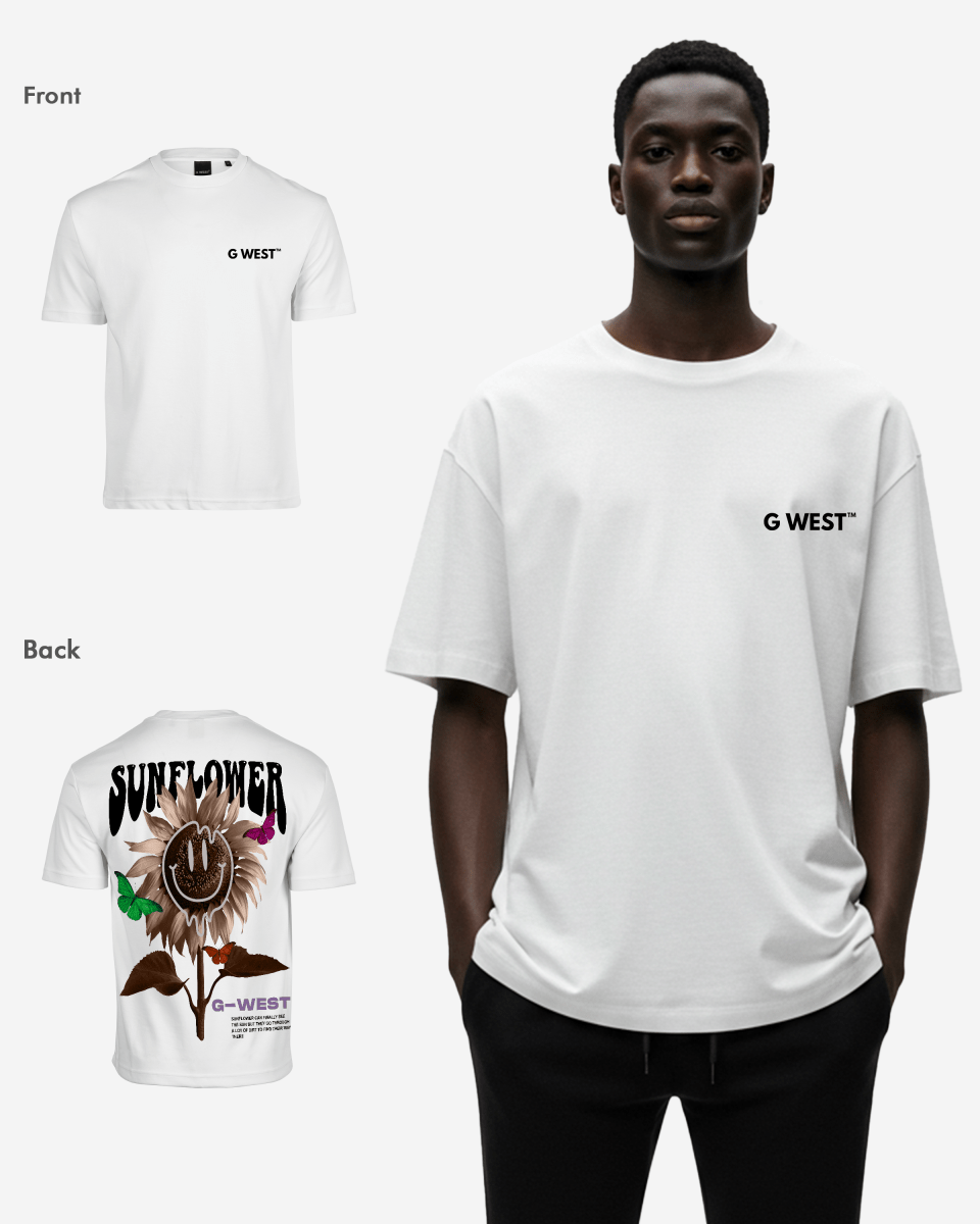 G West Oversized Sunflower Life Style T Shirt - G West
