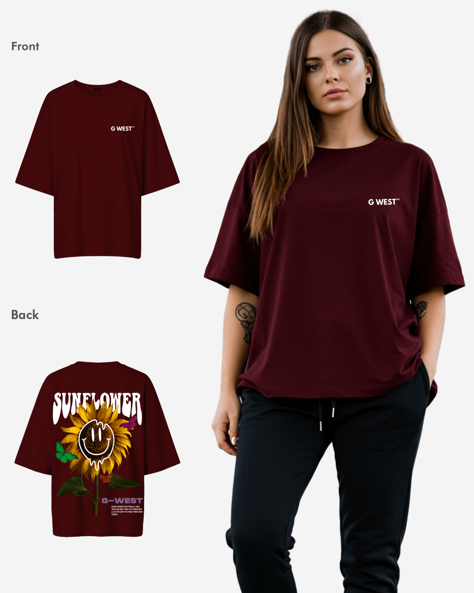 G West Oversized Sunflower Tee - WOMEN - G West