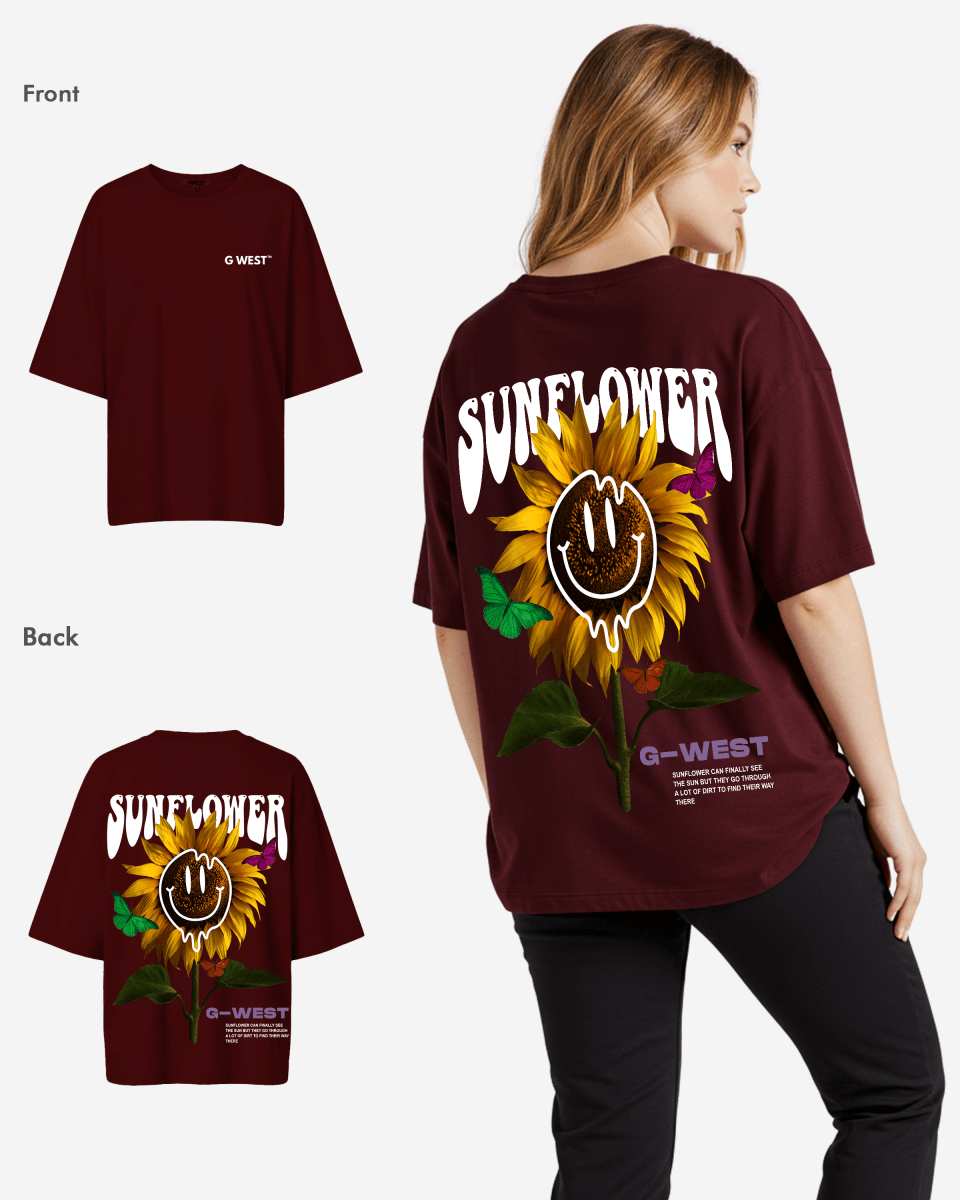 G West Oversized Sunflower Tee - WOMEN - G West