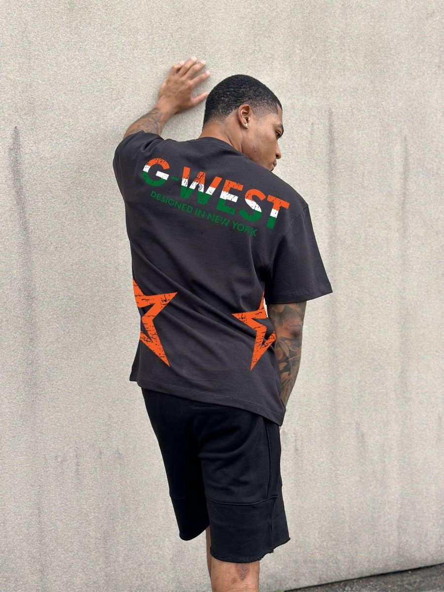 G West Oversized Tee Cricket India Logo T-Shirt : Gwdtfl2403 - 2 Colors - G West