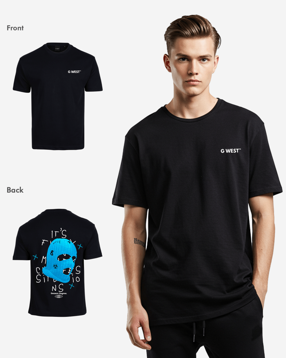 G West Oversized True Blue Ski Mask Oversized Tee Mens Style - G West