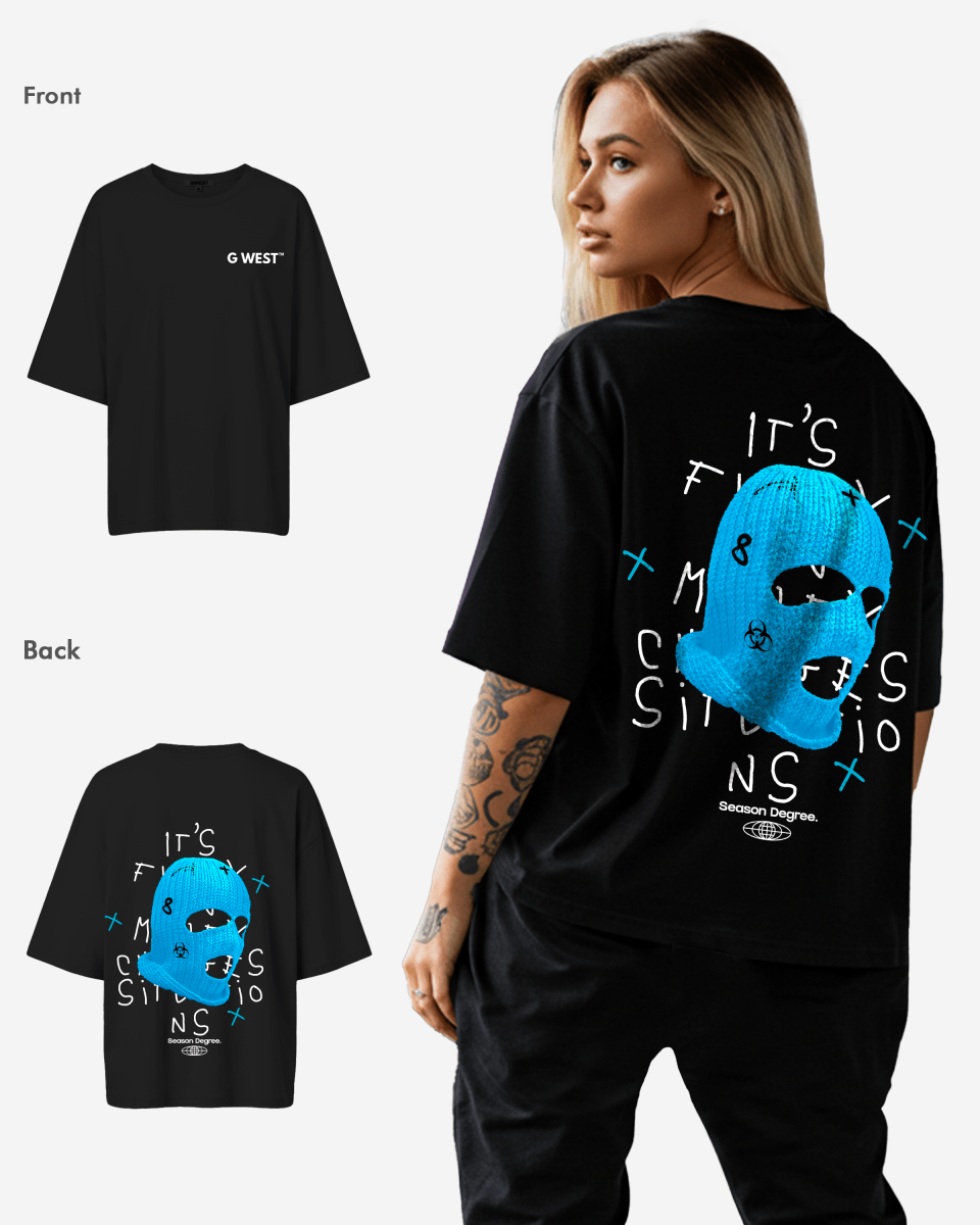 G West Oversized True Blue Ski Mask Oversized Tee - WOMEN - G West