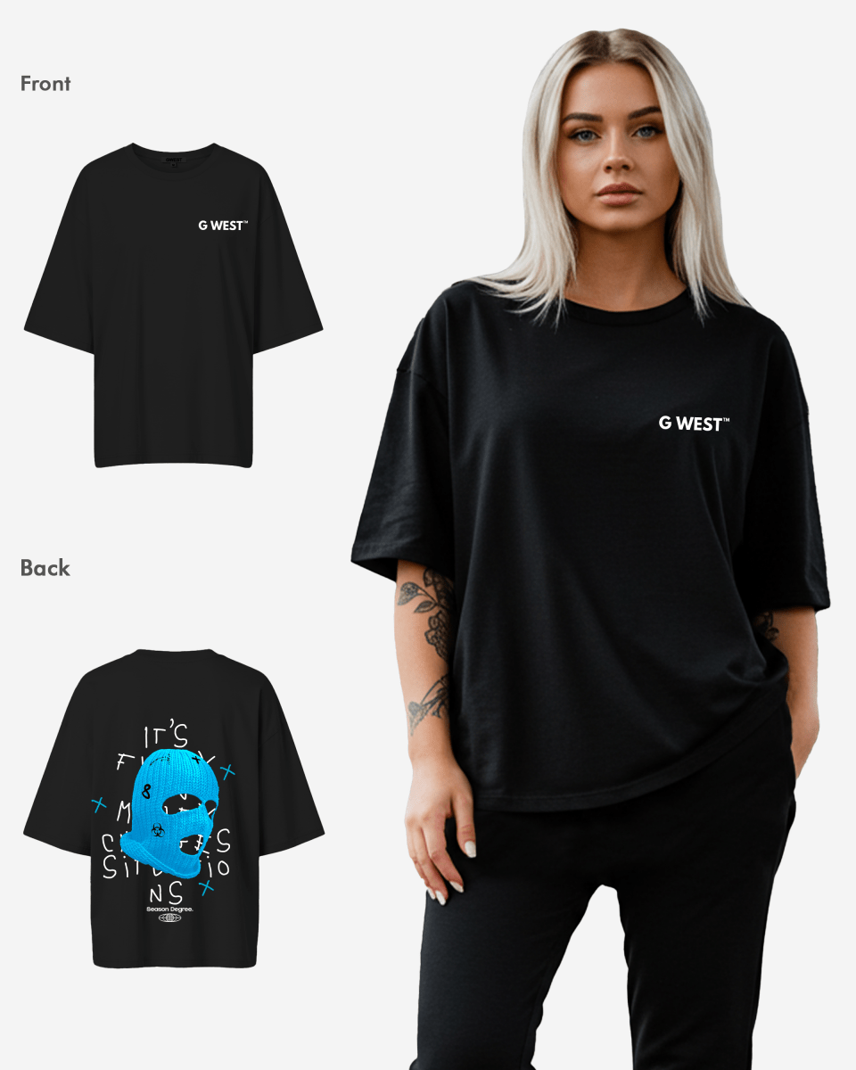 G West Oversized True Blue Ski Mask Oversized Tee - WOMEN - G West
