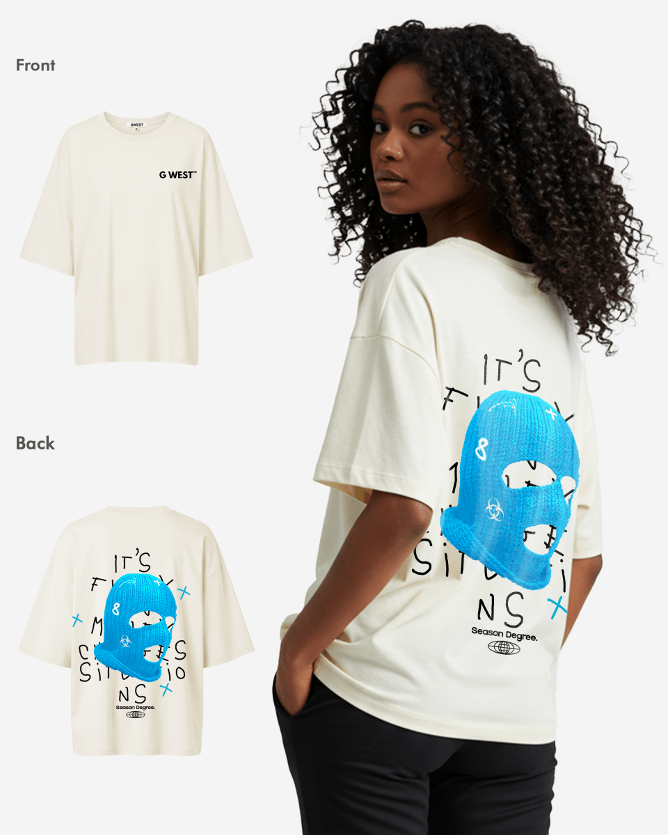 G West Oversized True Blue Ski Mask Oversized Tee - WOMEN - G West