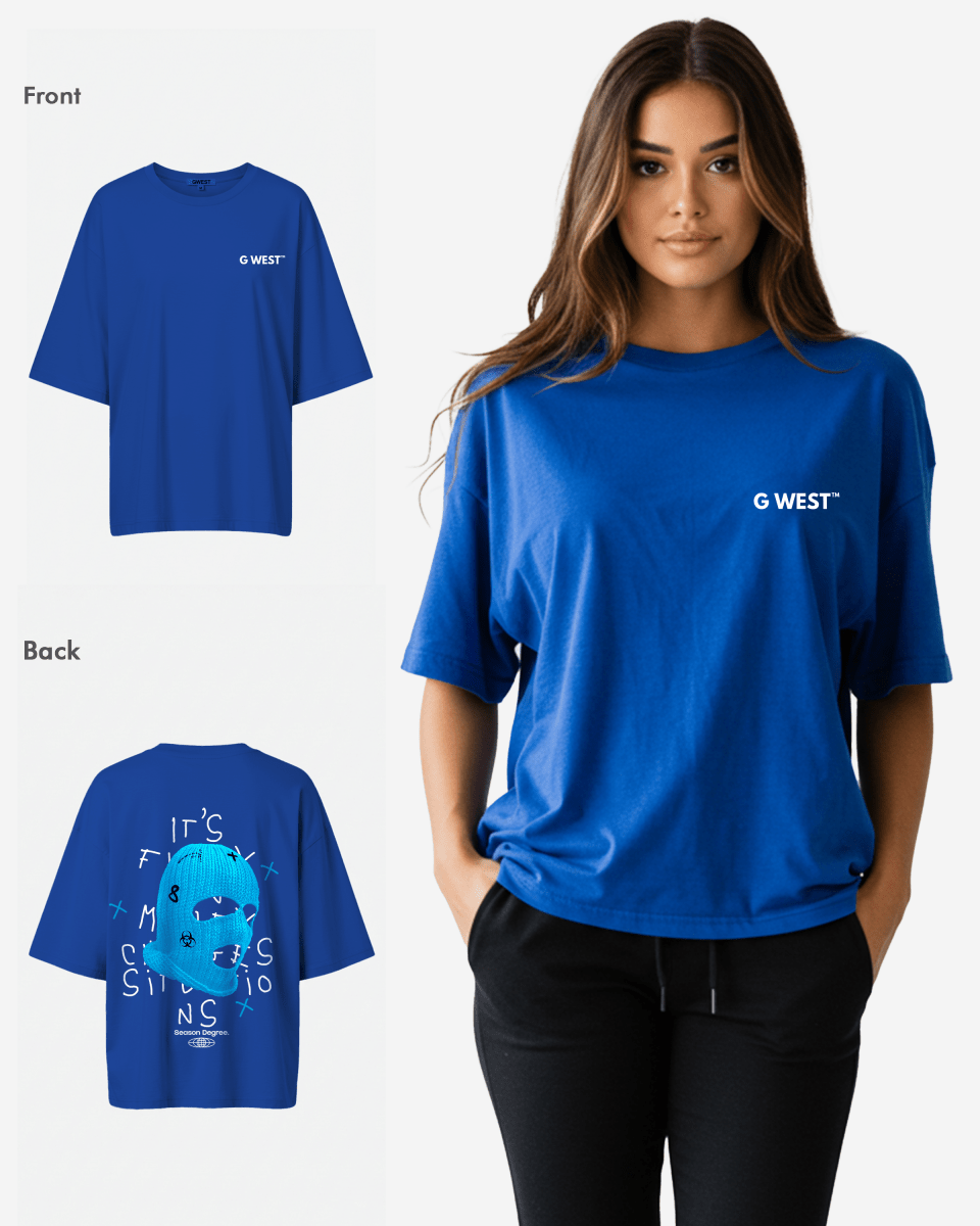 G West Oversized True Blue Ski Mask Oversized Tee - WOMEN - G West