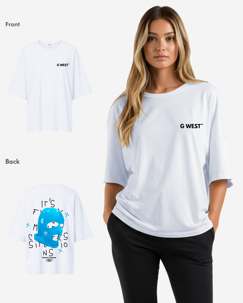 G West Oversized True Blue Ski Mask Oversized Tee - WOMEN - G West