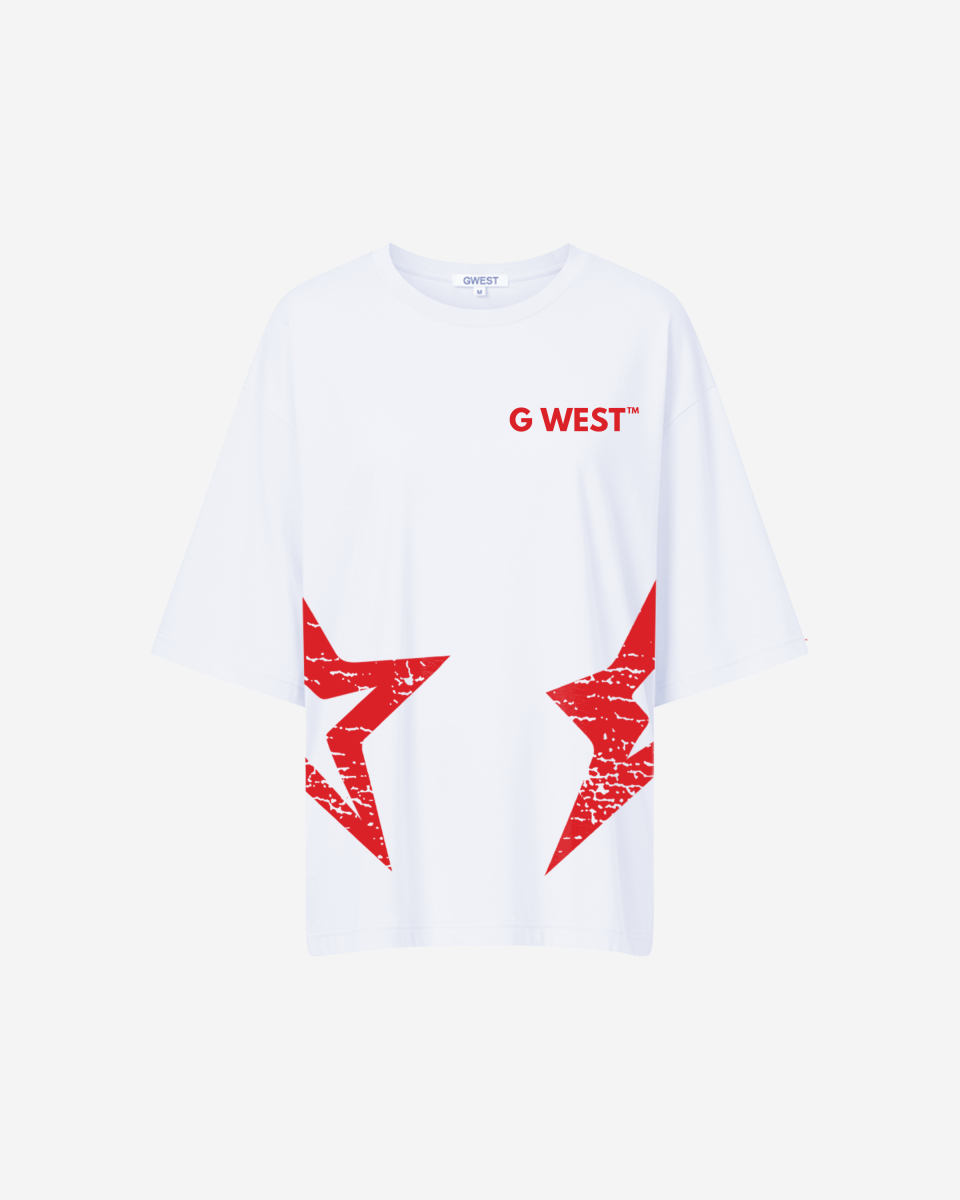 G West Oversized Usa Flag Arch Logo Tee - WOMEN - G West