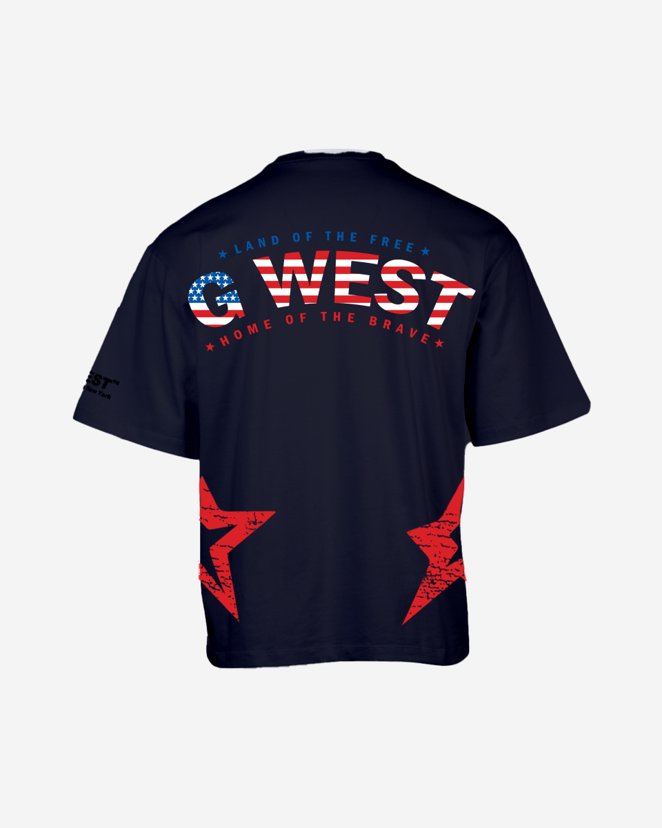 G West Oversized Usa Flag Arch Logo Tee - G West