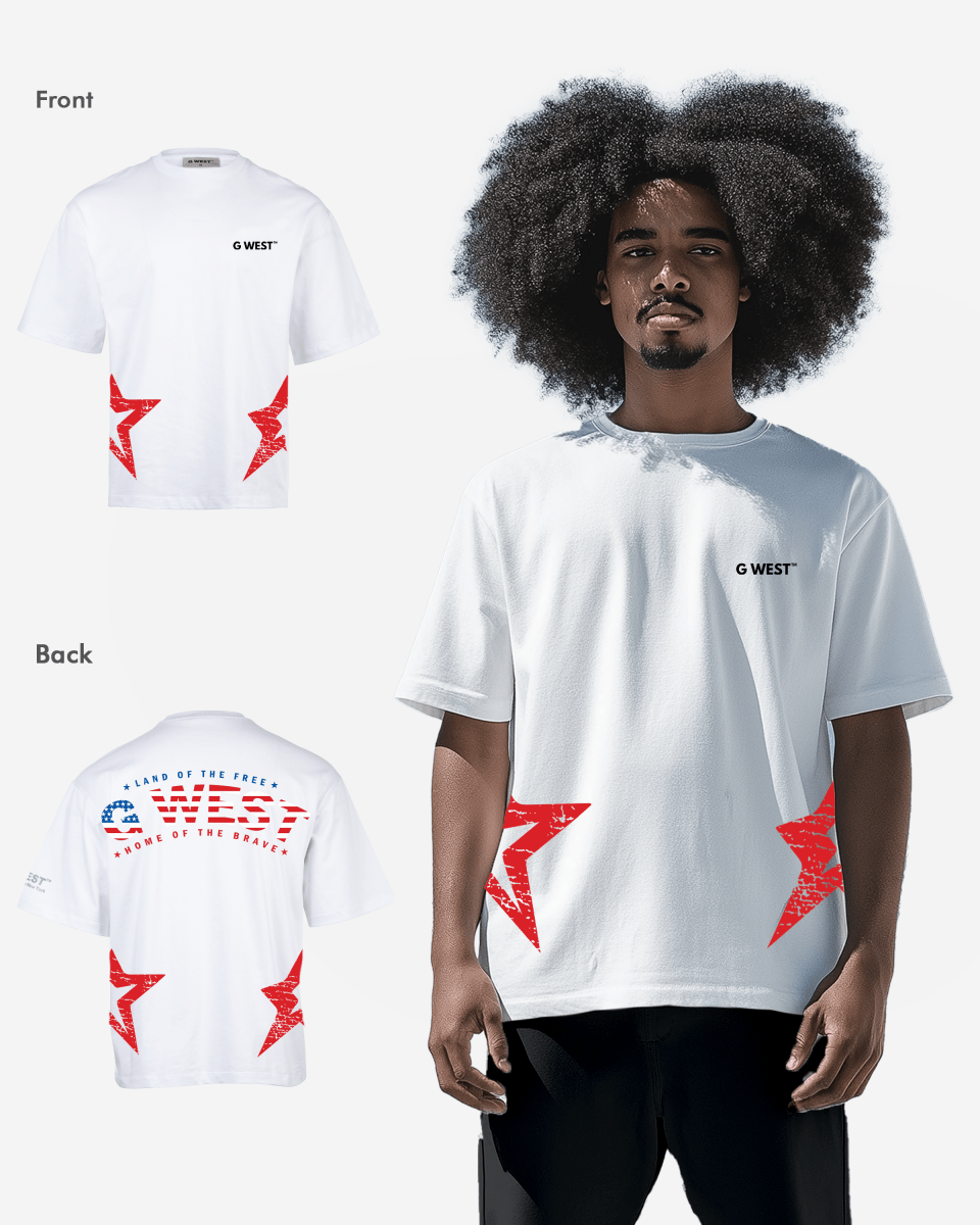 G West Oversized Usa Flag Arch Logo Tee - G West