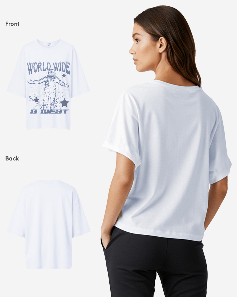 G West Oversized World Wide Star T Shirt - WOMEN - G West