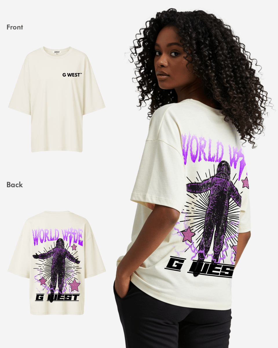G West Oversized World Wide Star Tee - WOMEN - G West