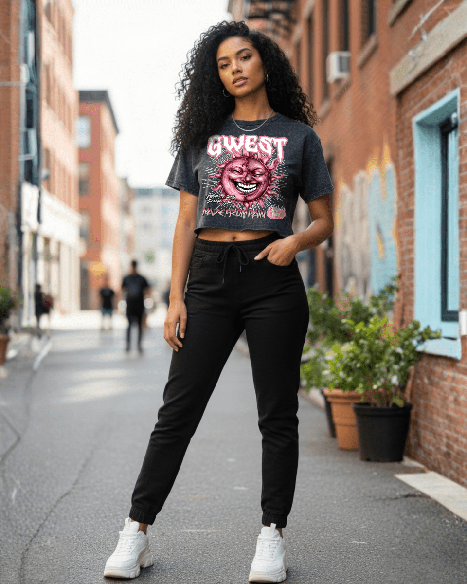 G West Pain & Peace Women's Crop T-Shirt - G West