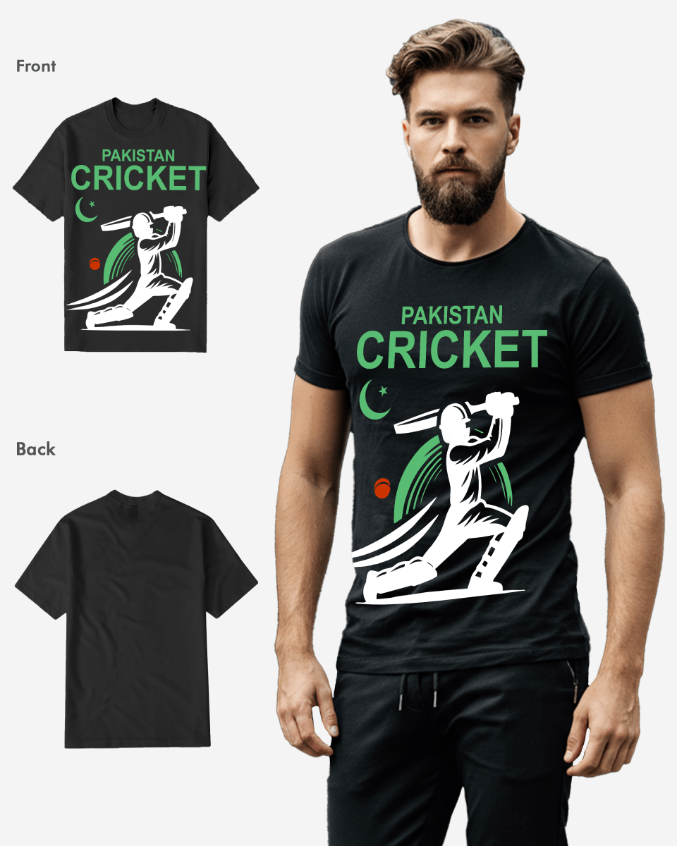 G West Pakistan Cricket Black T-Shirt : Gwdtfl2409 - 2 Colors - G West