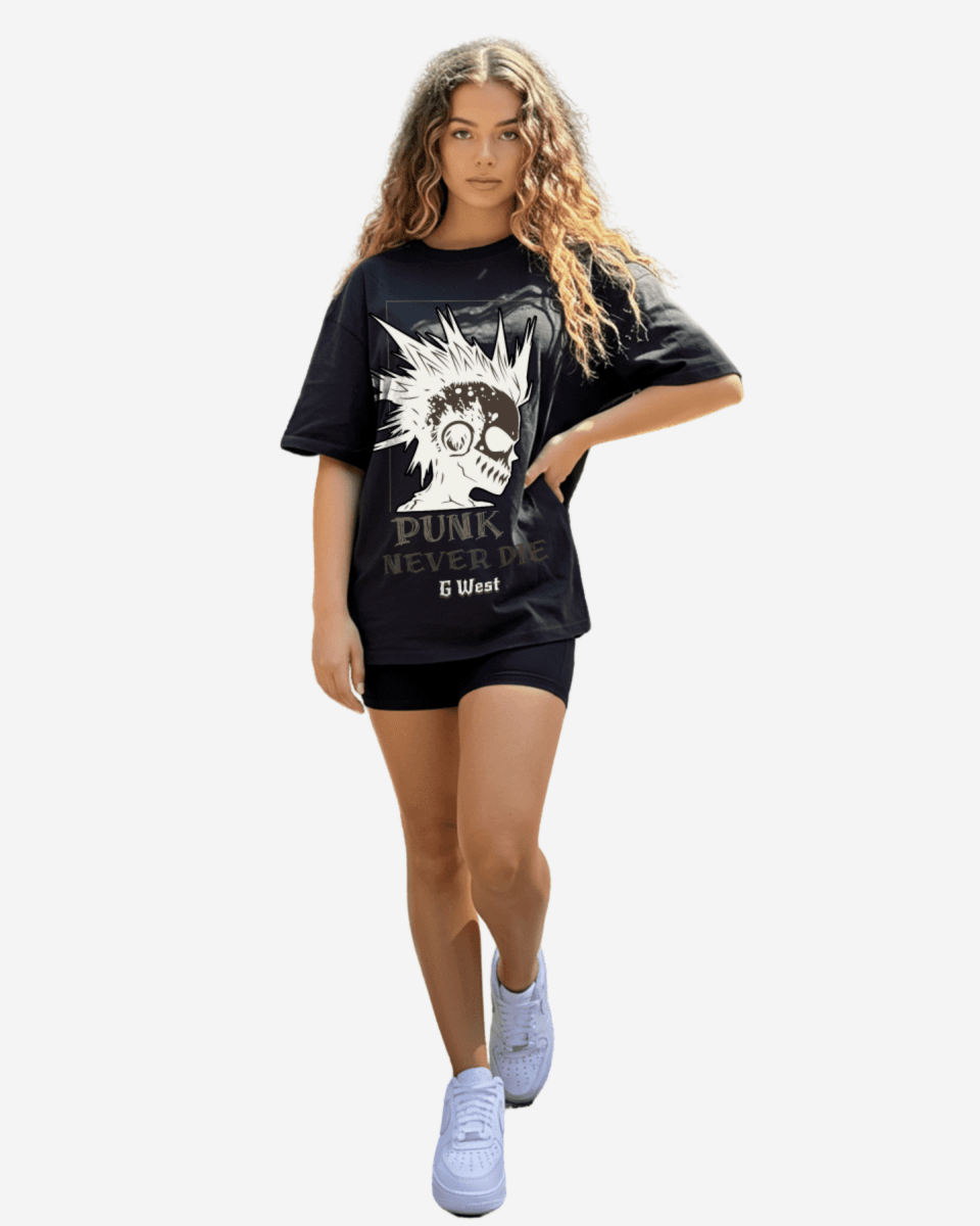 G West Punk Never Die Oversized Women's T-Shirt - G West