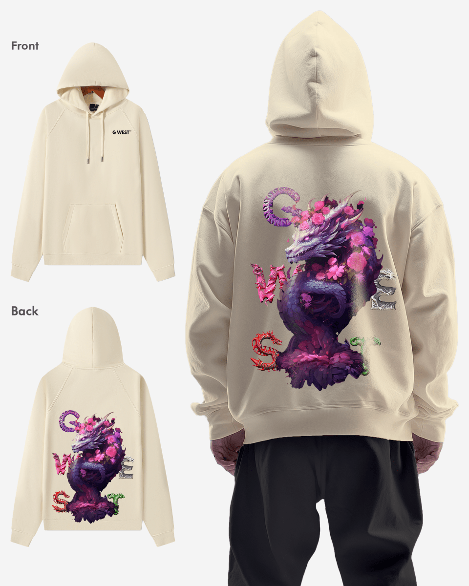 G West Purple Dragon Heavy Premium Oversize Hoodie - G West