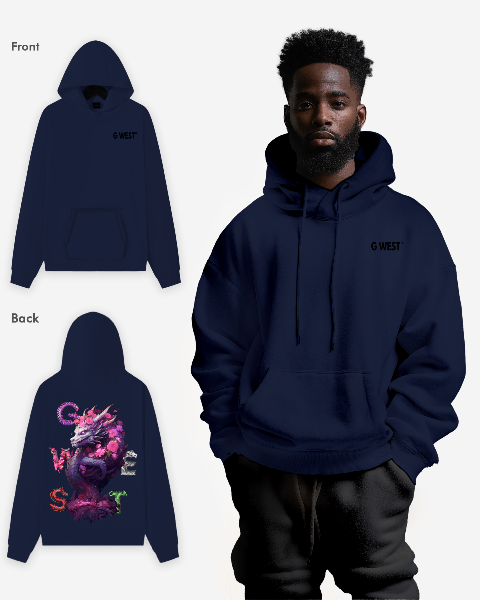 G West Purple Dragon Heavy Premium Oversize Hoodie - G West