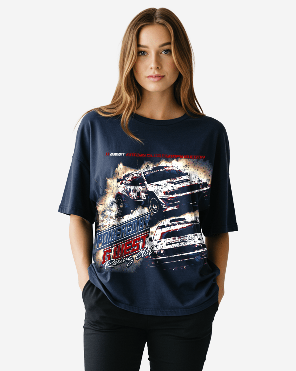 G West Racing Club Double Hit Premium Oversized Tee - WOMEN - G West