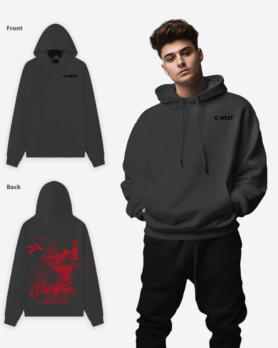 G West Reaper World Heavy Premium Oversize Hoodie - G West