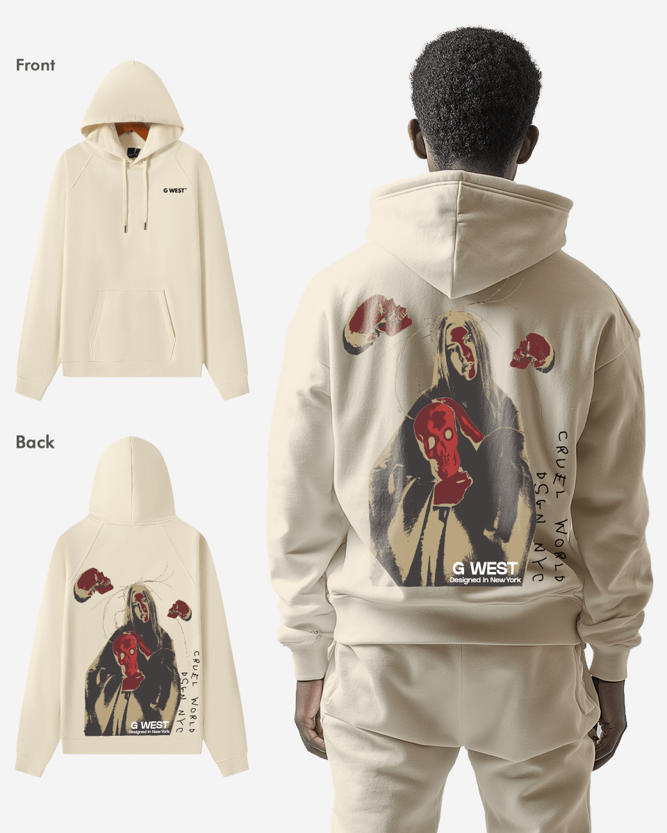 G West Red Skull Heavy Premium Oversized Hoodie - G West