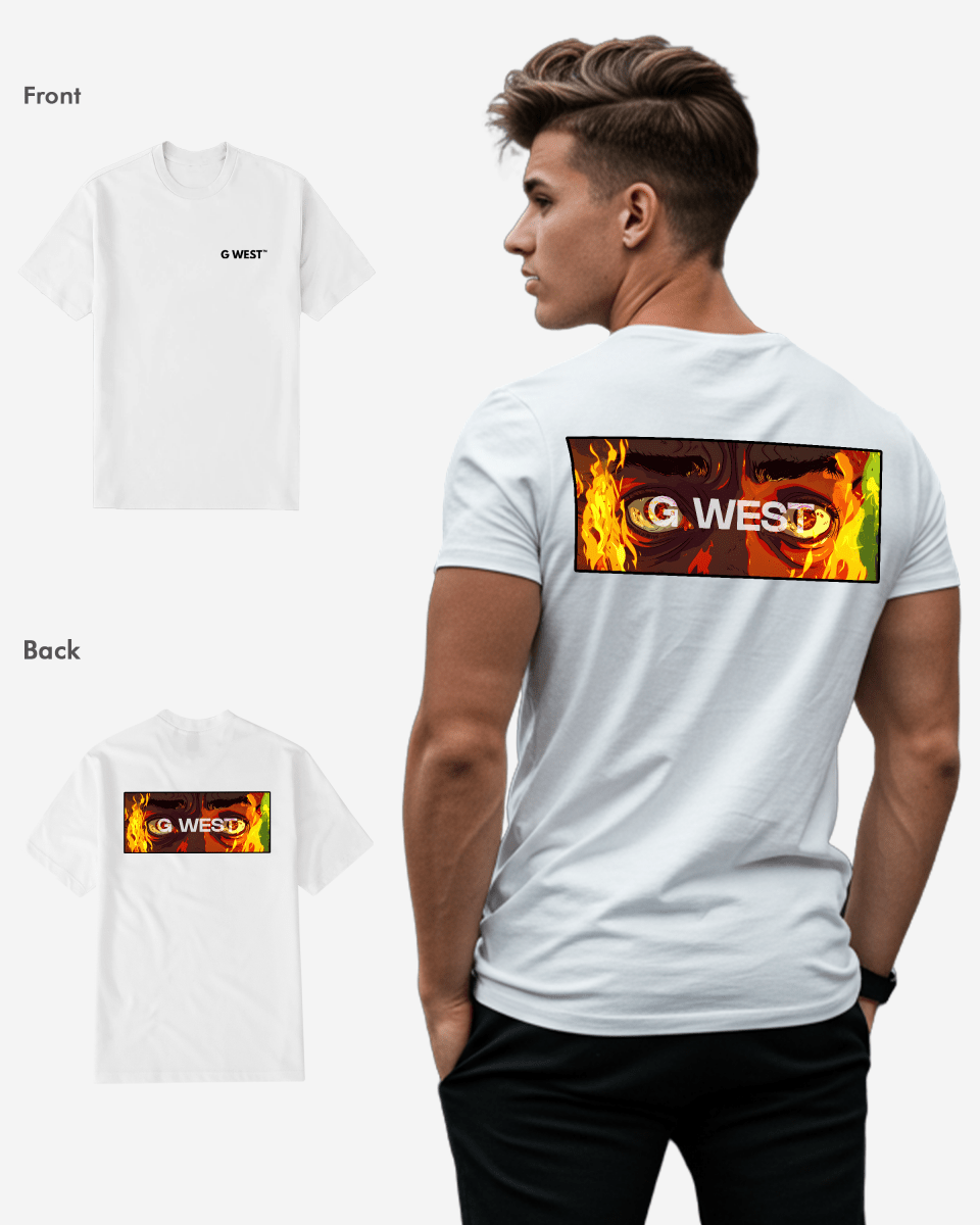 G West Regular Fit Flame Box Logo T Shirt - G West