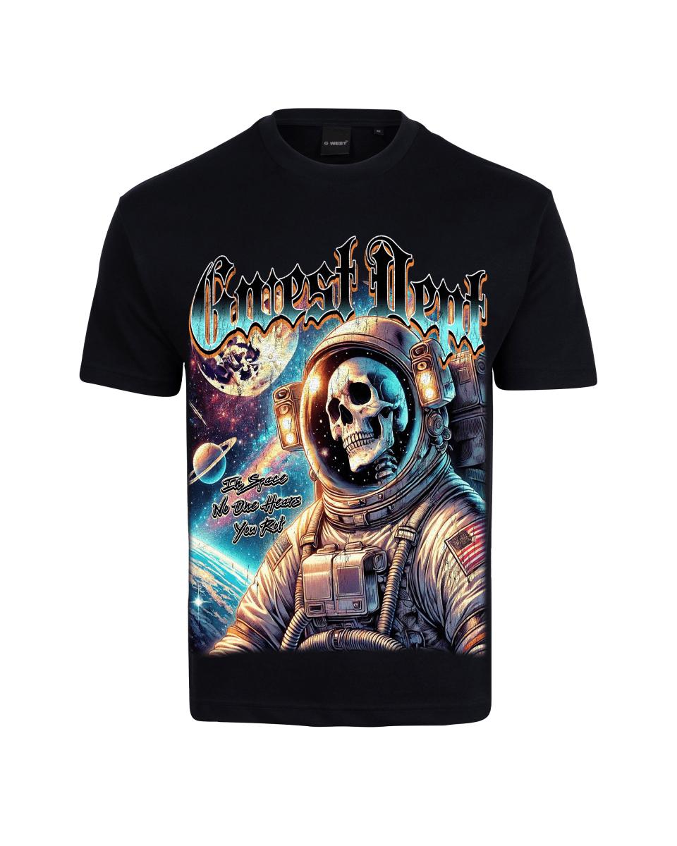 G West Rhinestone Astro Ghost Men's Big And Tall T-Shirt - G West