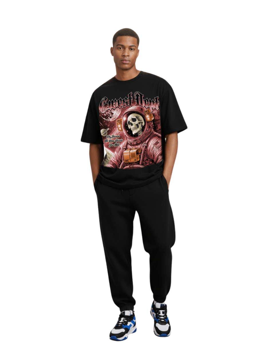 G West Rhinestone Astro Ghost Oversized Men's T-Shirt - G West