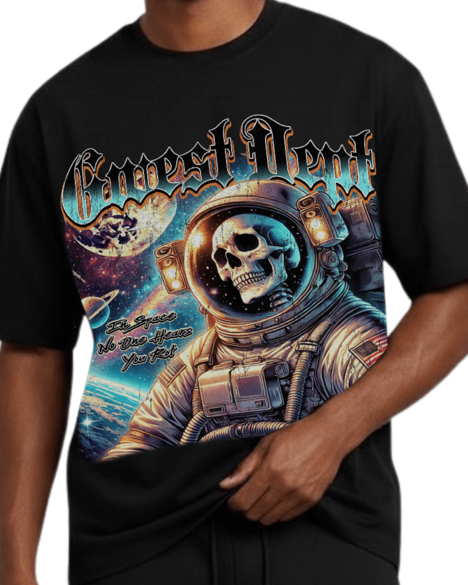 G West Rhinestone Astro Ghost Oversized Men's T-Shirt - G West