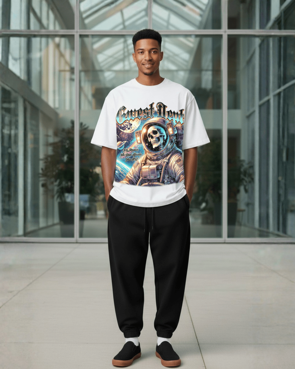 G West Rhinestone Astro Ghost Oversized Men's T-Shirt - G West