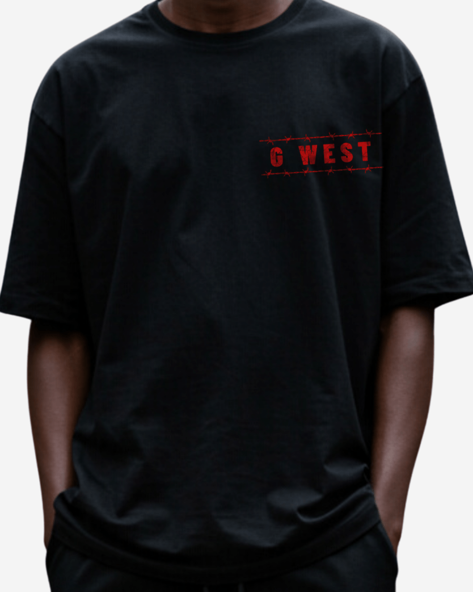 G West Rhinestone Barbed Legacy Men's Oversized T-Shirt - G West
