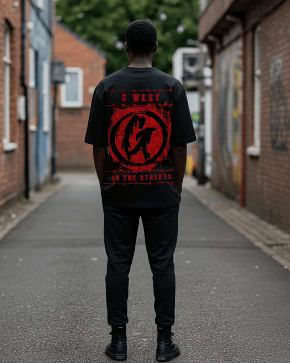 G West Rhinestone Barbed Legacy Men's Oversized T-Shirt - G West