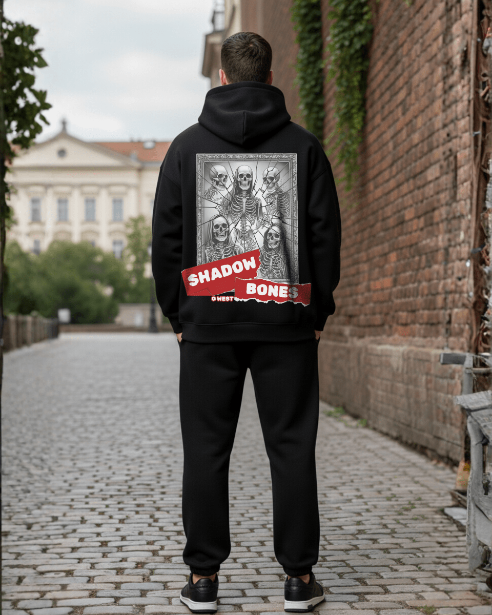 G West Rhinestone Between Two World Oversized Men's Hoodie - G West