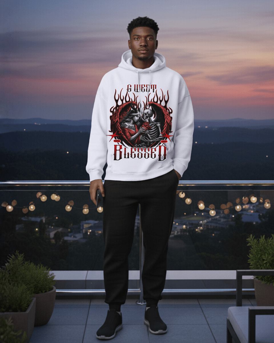 G West Rhinestone Blessed Men's Hoodie - G West