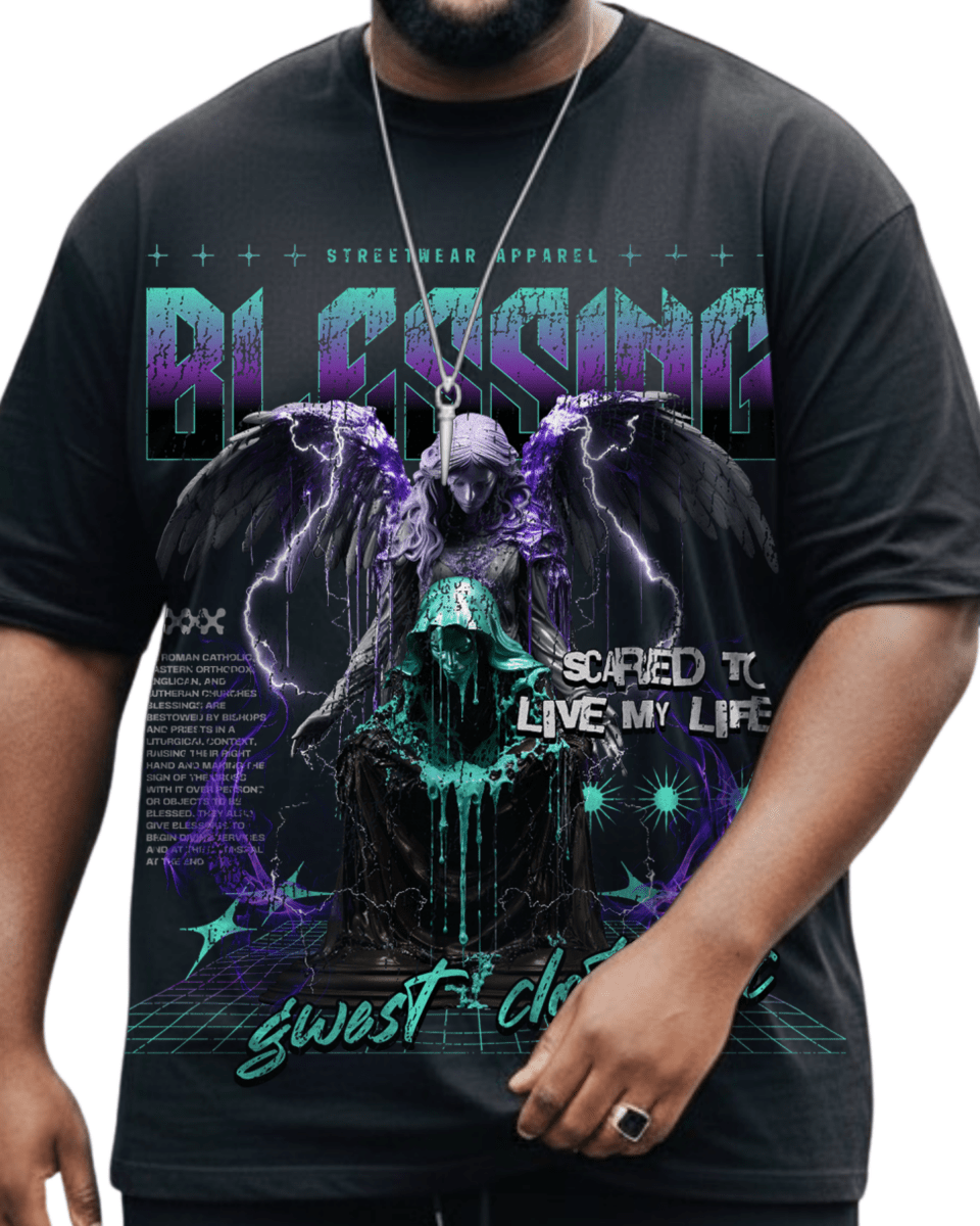 G West Rhinestone Blessing Men's Big And Tall T-Shirt - G West