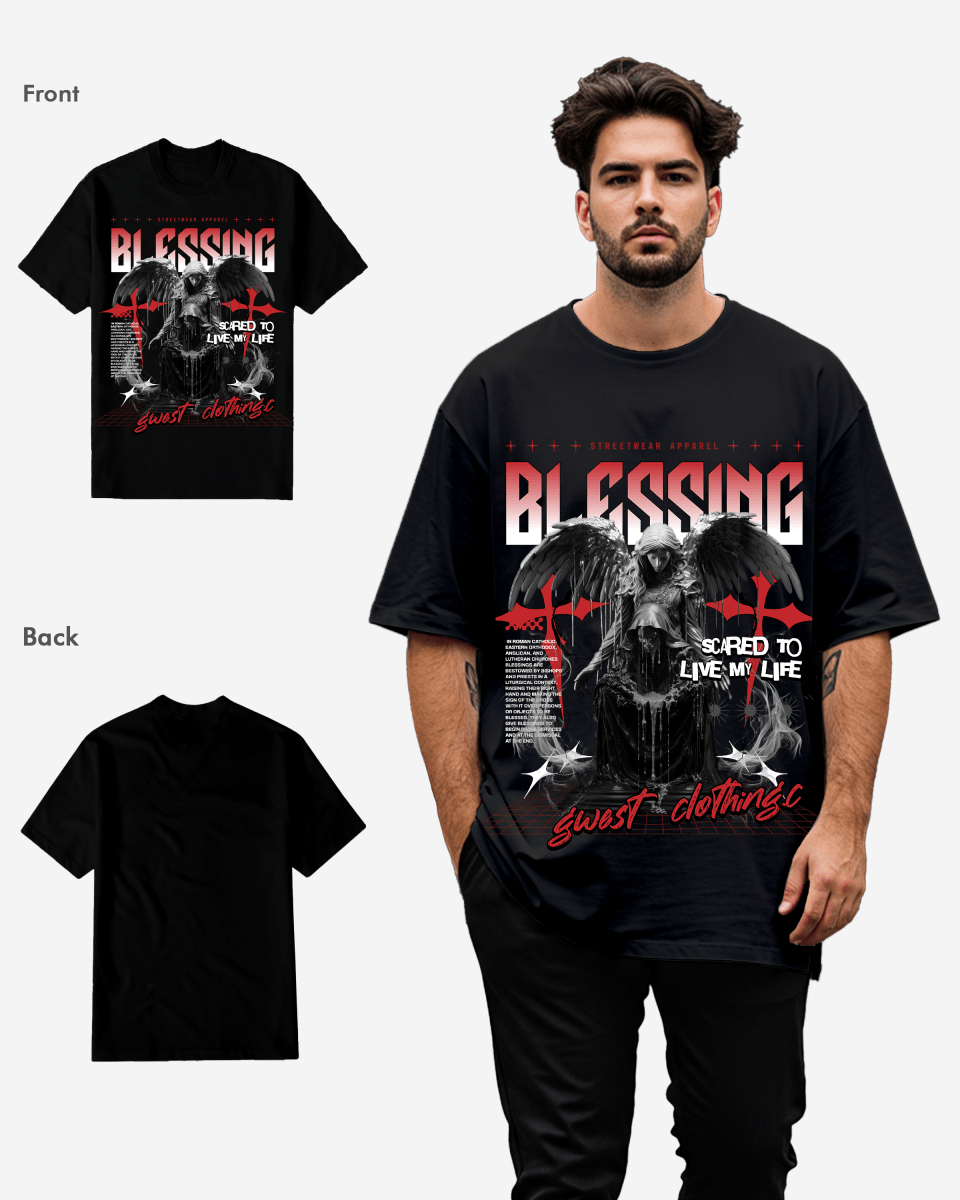 G West Rhinestone Blessing Tee Big and Tall - G West