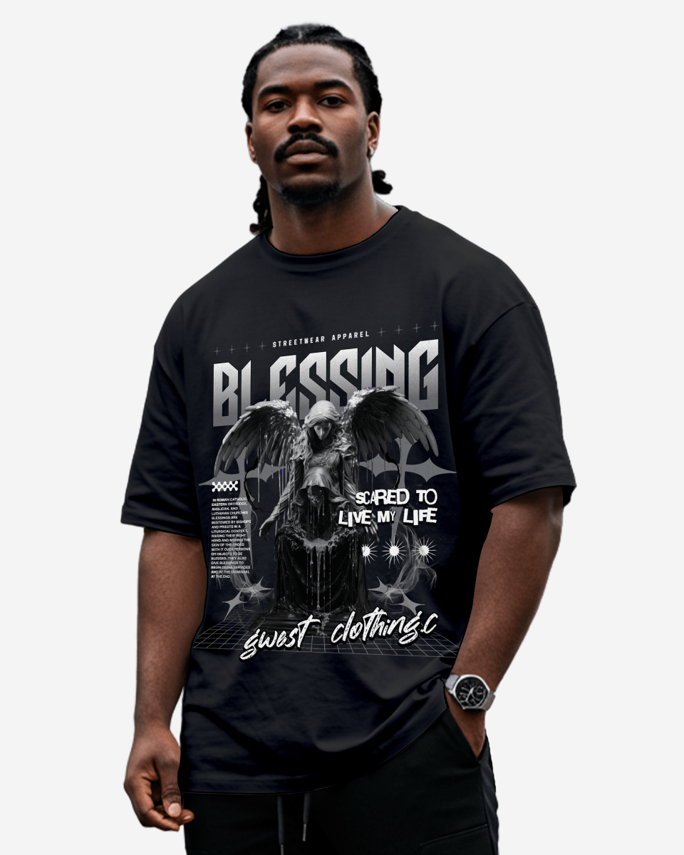 G West Rhinestone Blessing Tee Big and Tall - G West