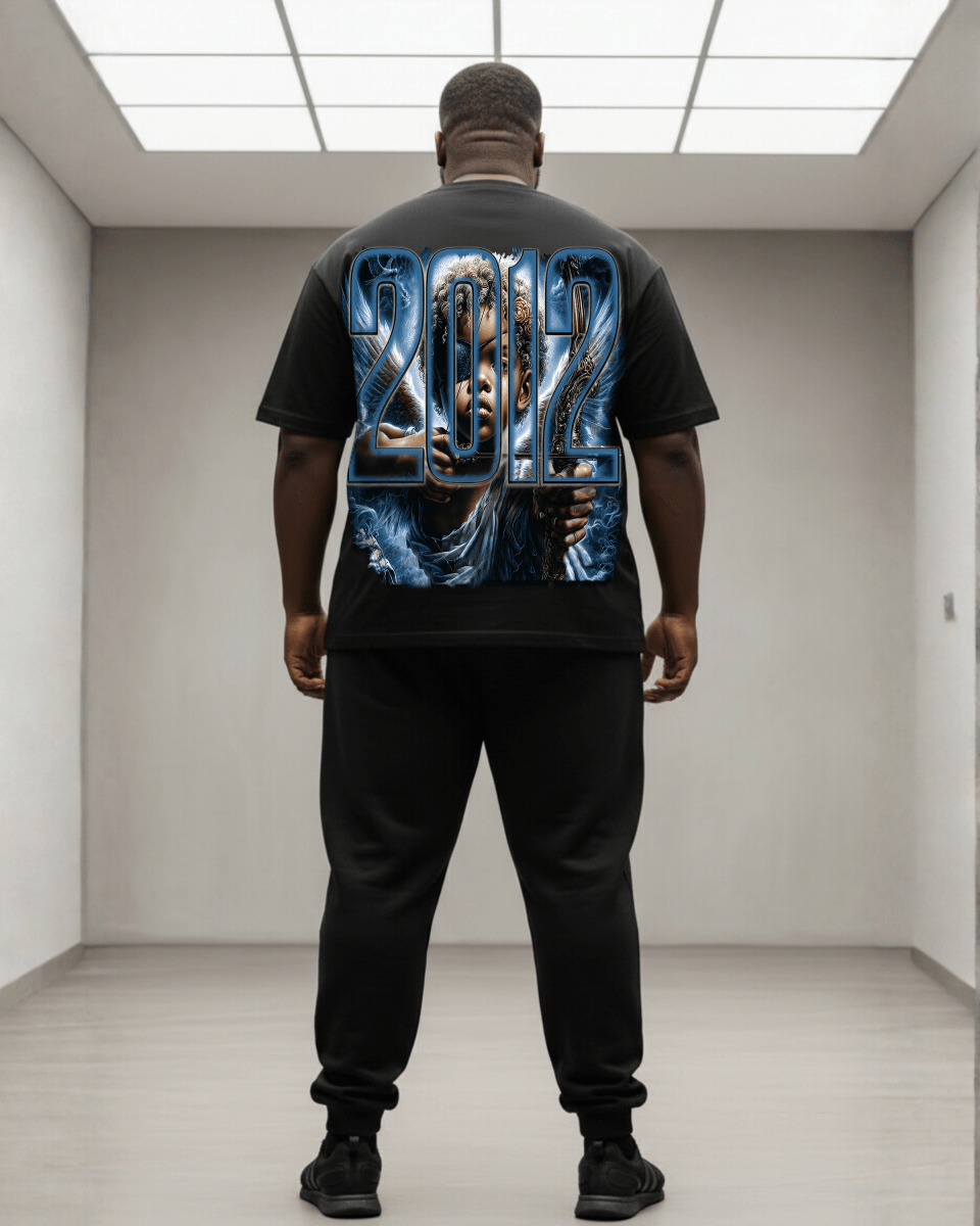 G West Rhinestone Broken Angel Men's Big And Tall T-Shirt - G West