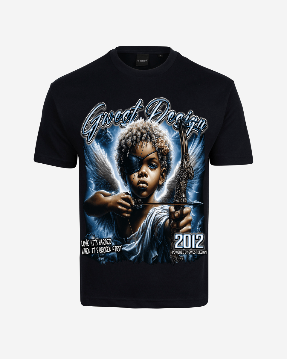 G West Rhinestone Broken Angel Men's Big And Tall T-Shirt - G West