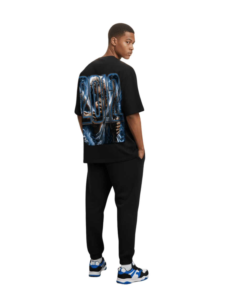 G West Rhinestone Broken Angel Oversized Men's T-Shirt - G West