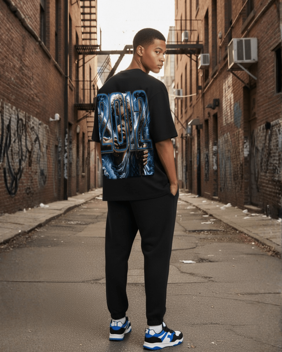 G West Rhinestone Broken Angel Oversized Men's T-Shirt - G West
