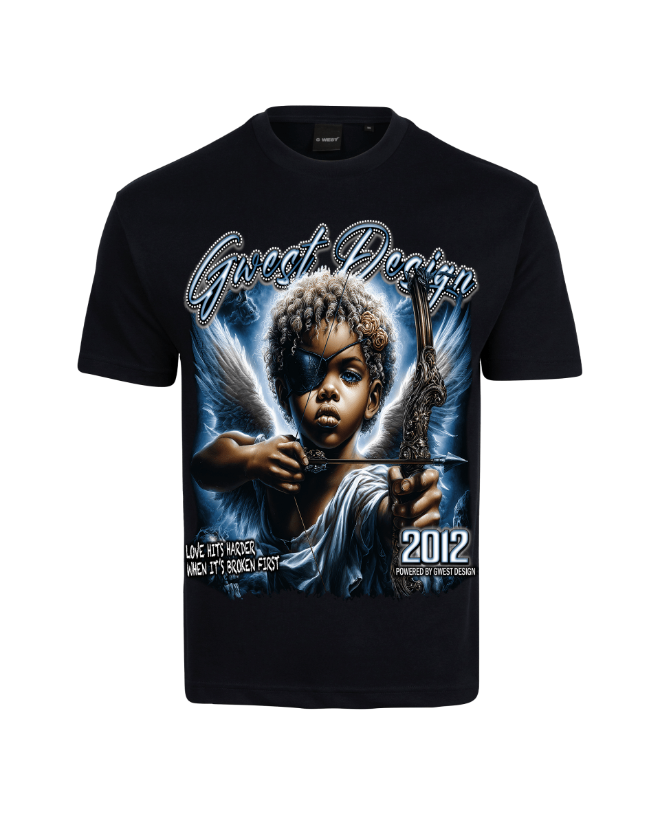 G West Rhinestone Broken Angel Oversized Men's T-Shirt - G West