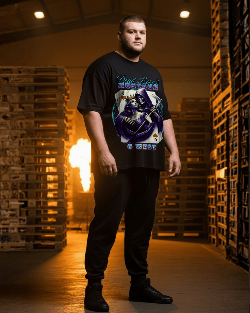 G West Rhinestone Dead Love's Big And Tall Oversized T-Shirt - G West