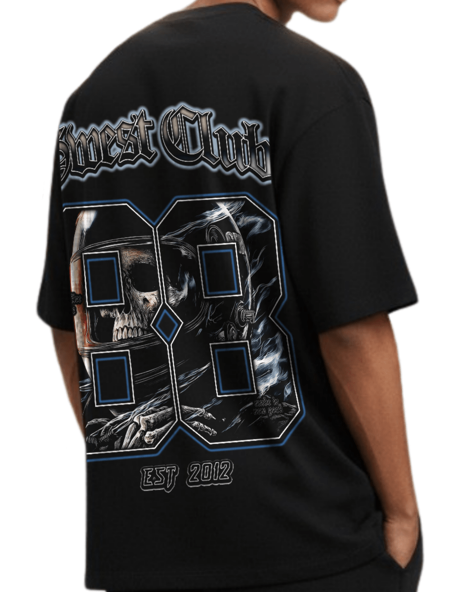 G West Rhinestone Dead Zone Cruiser Oversized Men's T-Shirt - G West